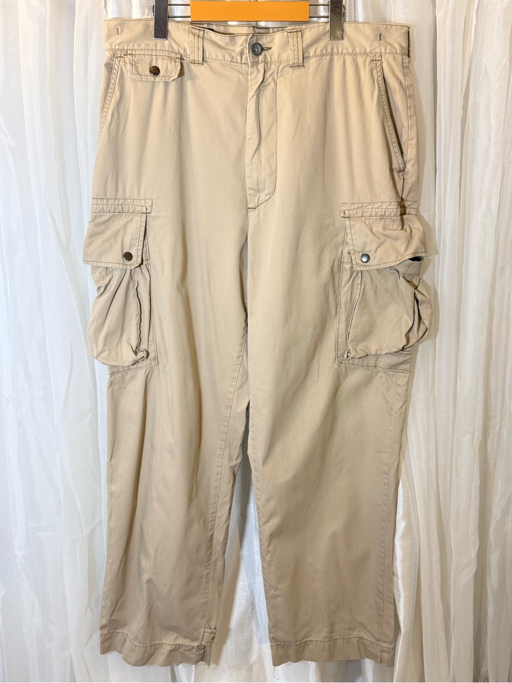 Ralph Lauren Beige Men's Cargo Pants with Utility Pockets